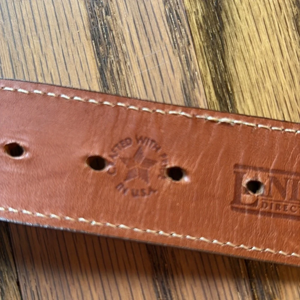 Lands End sz S red cloth and leather wide belt